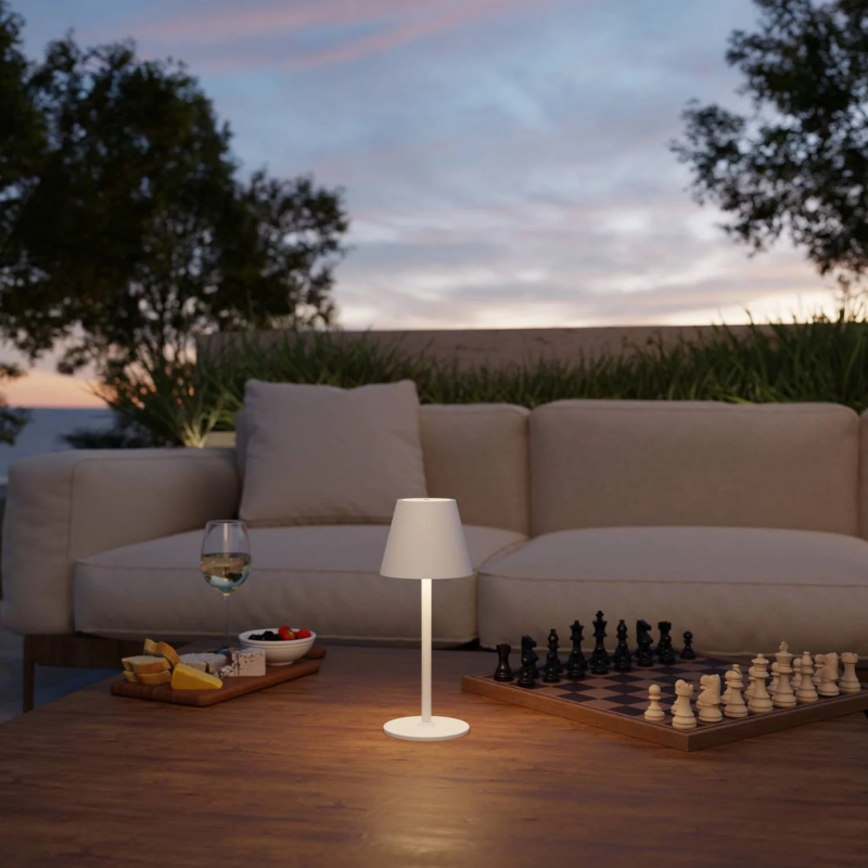 Elegant cordless LED table lamp with touch control and warm white light