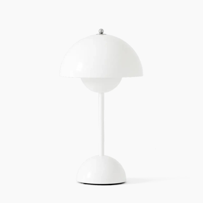 Minimalist rechargeable table lamp with dimmable LED light and cordless design
