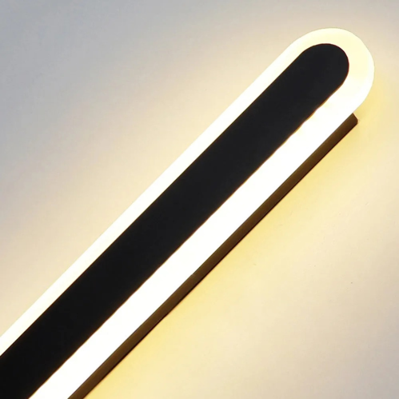 Slim minimalist LED wall light with metal and acrylic design, IP65 weatherproof for indoor or outdoor use