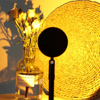 Modern LED mood projector table lamp with rainbow color-changing light and spherical design