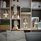 Rechargeable LED table lamp with modern design, tap control, and adjustable brightness