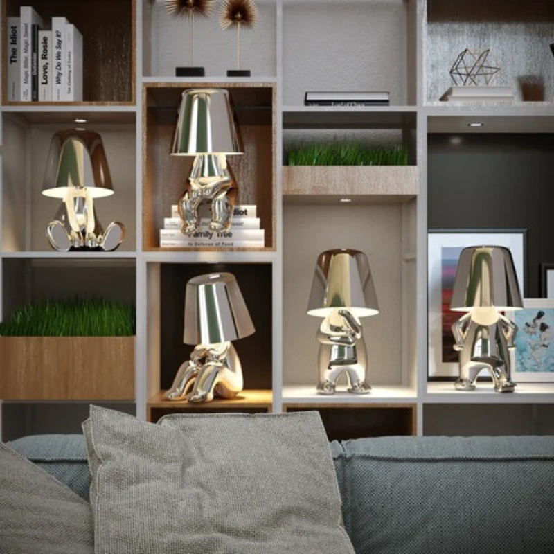 Rechargeable LED table lamp with modern design, tap control, and adjustable brightness