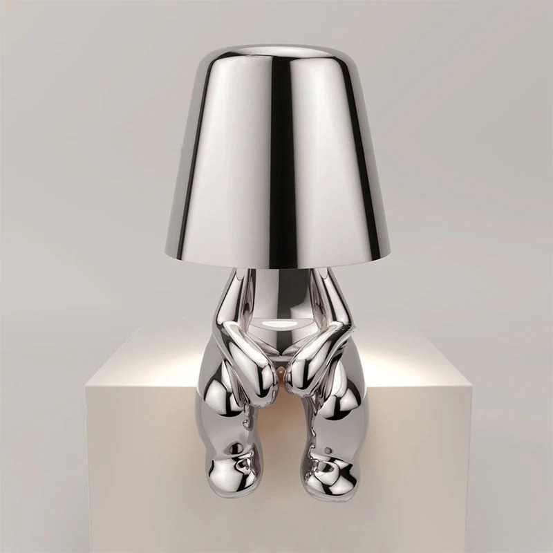 Rechargeable LED table lamp with modern design, tap control, and adjustable brightness
