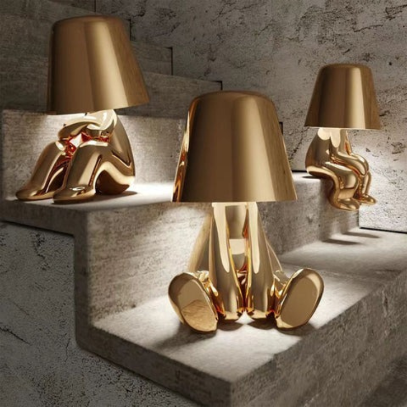 Rechargeable LED table lamp with modern design, tap control, and adjustable brightness
