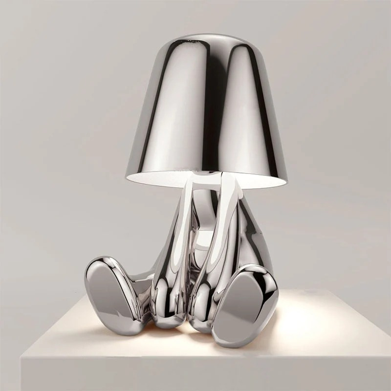 Rechargeable LED table lamp with modern design, tap control, and adjustable brightness