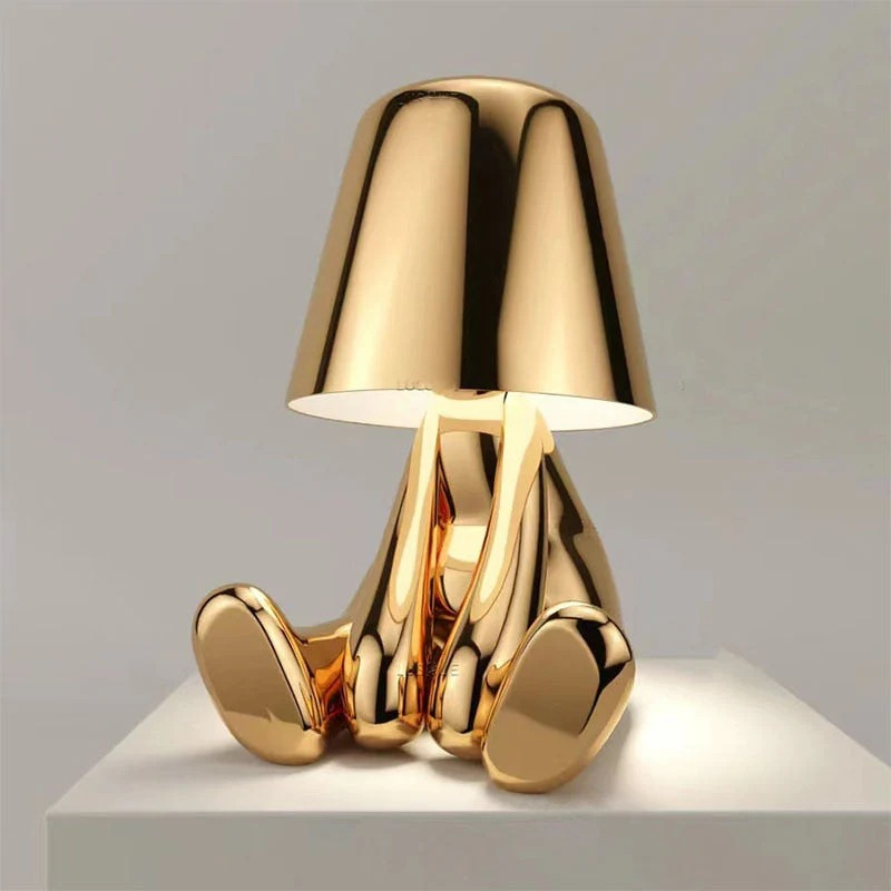 Rechargeable LED table lamp with modern design, tap control, and adjustable brightness