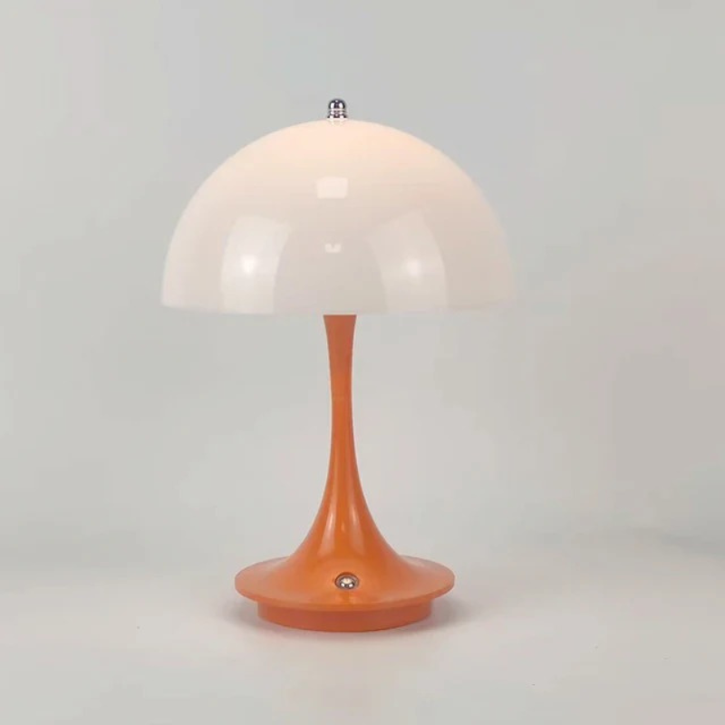 Wireless rechargeable LED table lamp with soft ambient glow and modern alloy-acrylic design