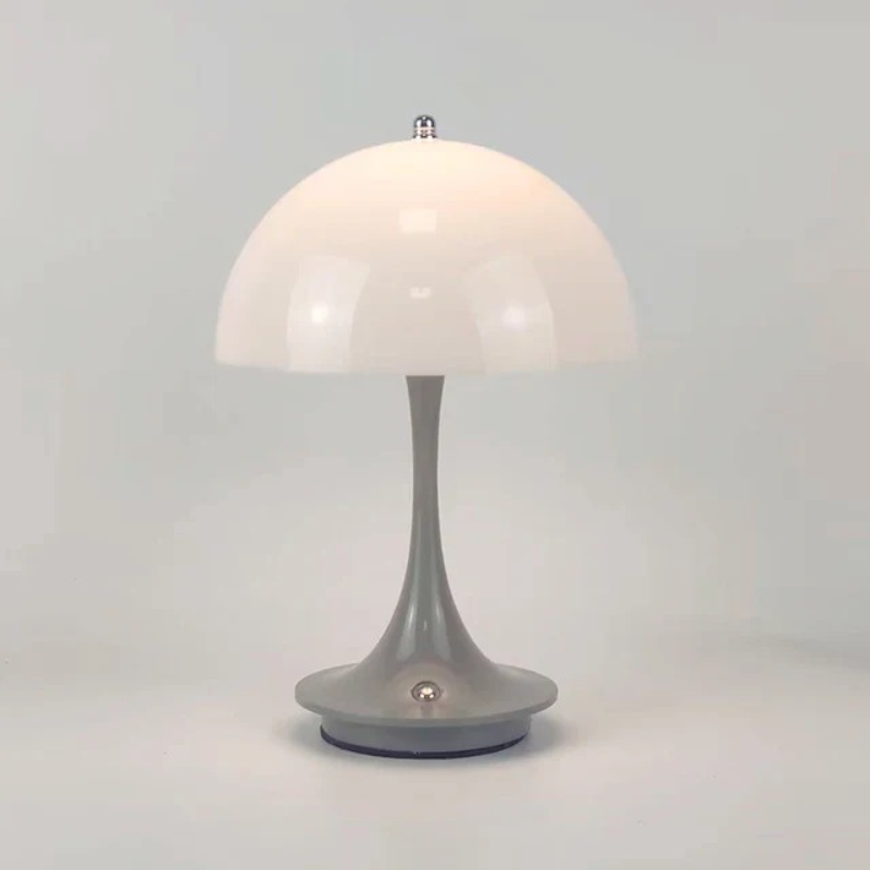 Wireless rechargeable LED table lamp with soft ambient glow and modern alloy-acrylic design