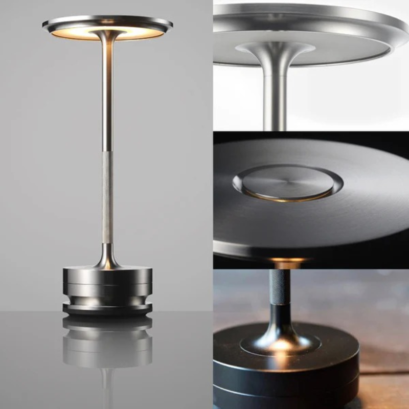Wireless dimmable metal table lamp with USB-C charging and touch control