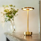 Wireless dimmable metal table lamp with USB-C charging and touch control