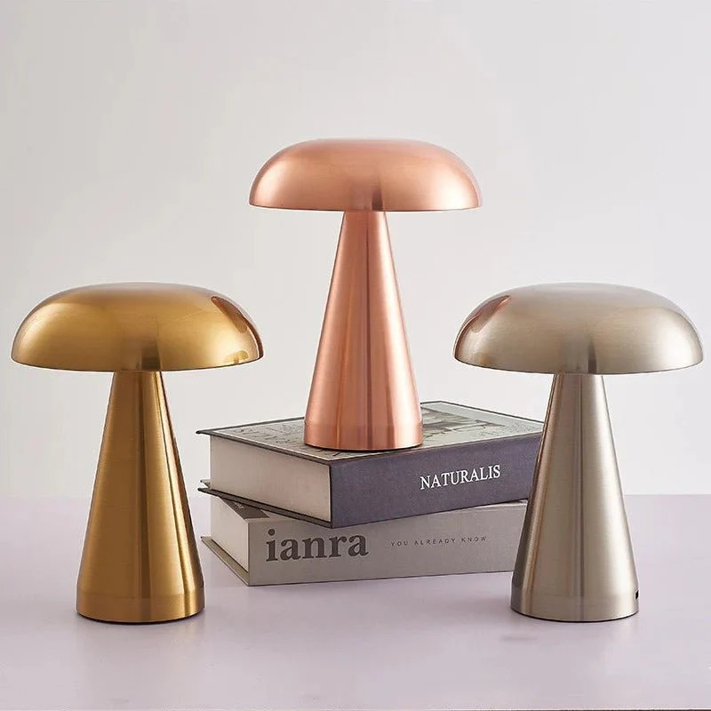 Compact wireless mini LED table lamp with touch control and minimalist Danish design