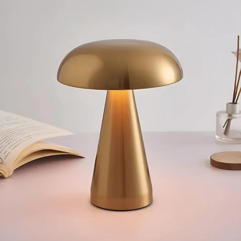 Compact wireless mini LED table lamp with touch control and minimalist Danish design