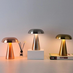 Compact wireless mini LED table lamp with touch control and minimalist Danish design
