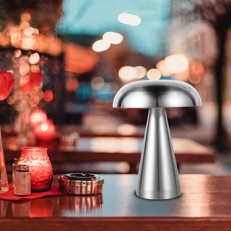 Compact wireless mini LED table lamp with touch control and minimalist Danish design