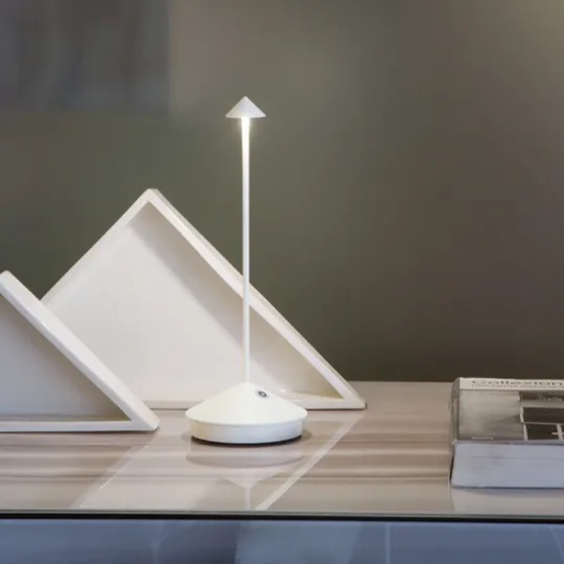 Wireless LED table lamp with dimmable warm light and water-resistant design