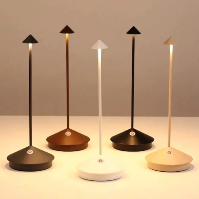 Wireless LED table lamp with dimmable warm light and water-resistant design