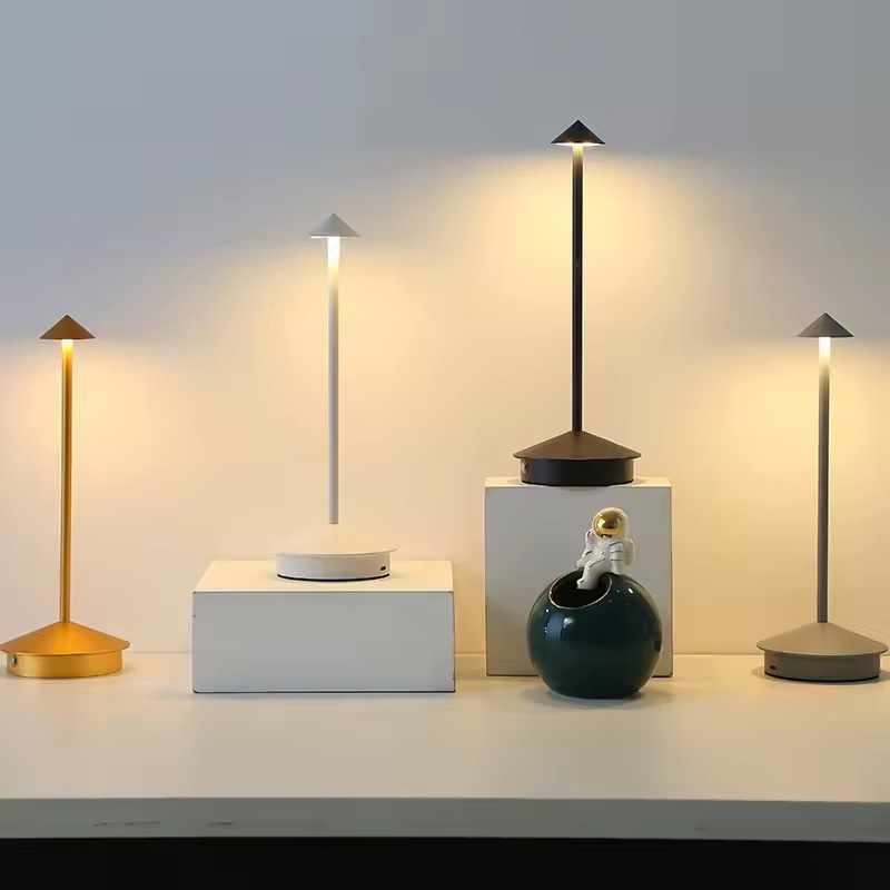 Wireless LED table lamp with dimmable warm light and water-resistant design